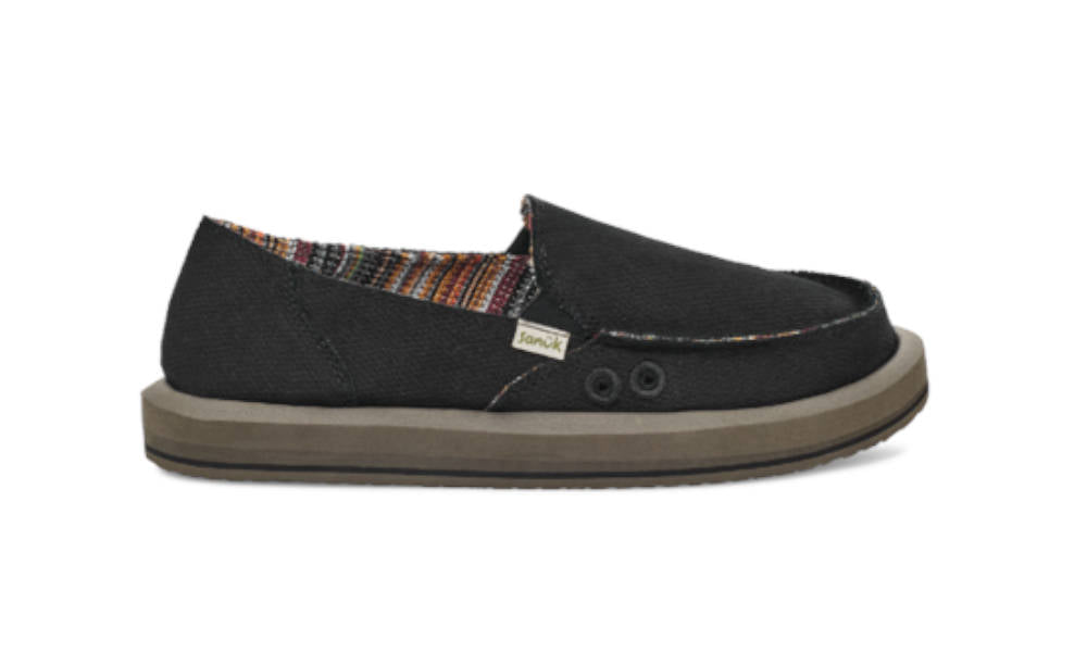 Sanuk Womens Donna Soft Top Hemp Black – Island Comfort Footwear