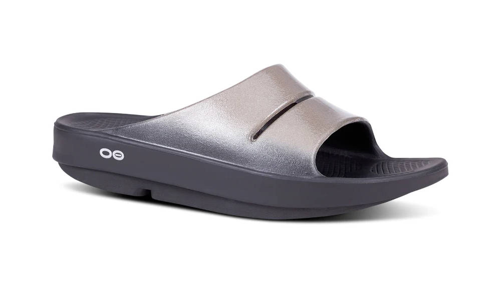 OOFOS Womens OOahh Luxe Slide Latte Island Comfort Footwear Fashion