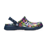 Joybees Womens Active Clog Graphic Navy Painted Floral