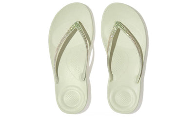 FitFlop Womens Iqushion Ombre Sparkle Flip Flops Minty Green