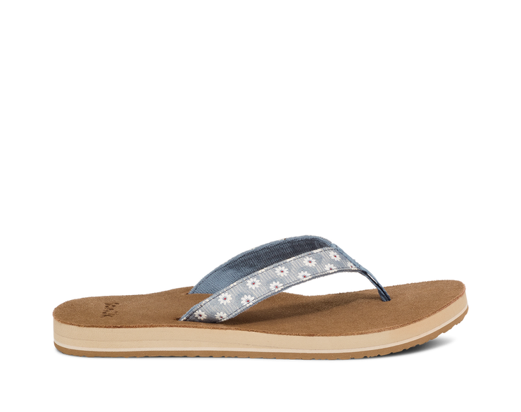 Sanuk Womens Happy Placer Daisy White Daisy