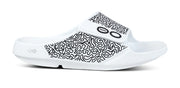 OOFOS Mens OOahh Sport Flex Slide White Labyrinth