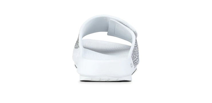 OOFOS Mens OOahh Sport Flex Slide White Labyrinth