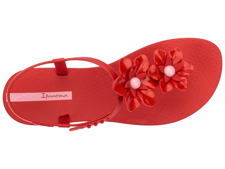 Ipanema Womens Duo Flowers Sandal Red Pink