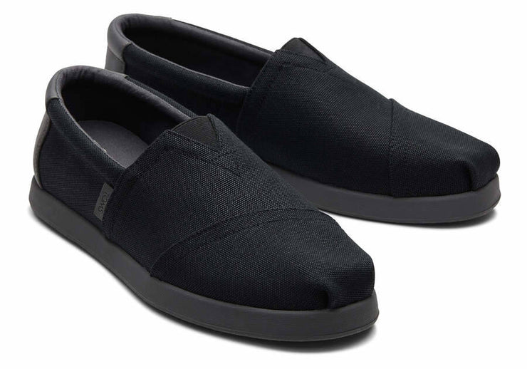 Toms Mens Alp Fwd Black Waxed Canvas Synthetic Trim