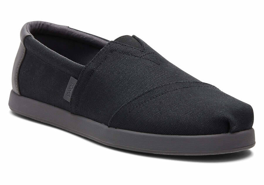 toms dress shoes mens Toms Mens Alp Fwd Black Waxed Canvas Synthetic Trim – Island Comfort  Footwear Fashion