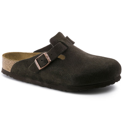 Birkenstock Mens Boston Soft Footbed Suede Leather Mocha