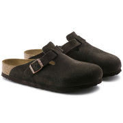 Birkenstock Mens Boston Soft Footbed Suede Leather Mocha