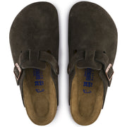 Birkenstock Mens Boston Soft Footbed Suede Leather Mocha