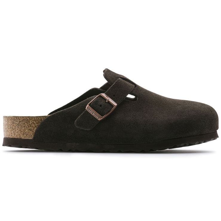 Birkenstock Mens Boston Soft Footbed Suede Leather Mocha