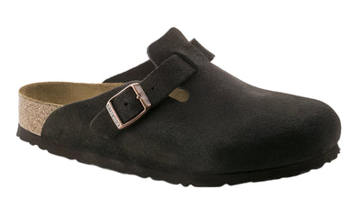 Birkenstock Mens Boston Soft Footbed Suede Leather Mocha