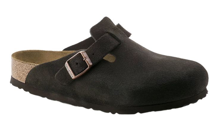 Birkenstock Mens Boston Soft Footbed Suede Leather Mocha