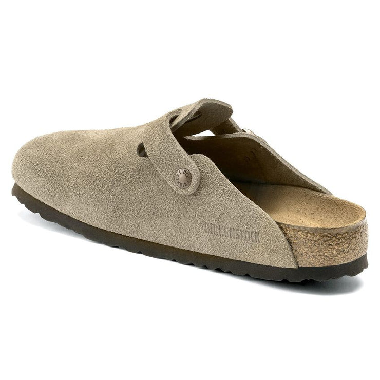 Birkenstock Mens Boston Soft Footbed Suede Leather Taupe