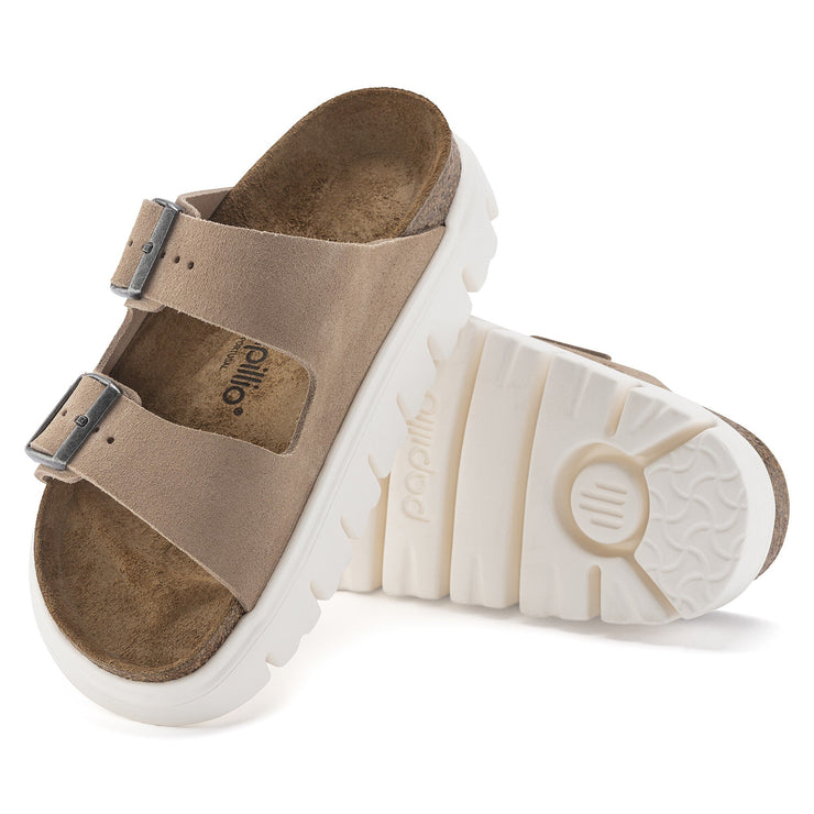 Birkenstock Womens Arizona Chunky Suede Leather Warm Sand