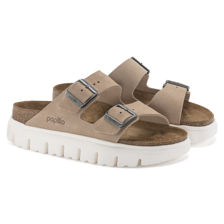 Birkenstock Womens Arizona Chunky Suede Leather Warm Sand