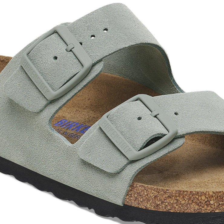 Birkenstock Womens Arizona Soft Footbed BS Suede Leather Pure Sage