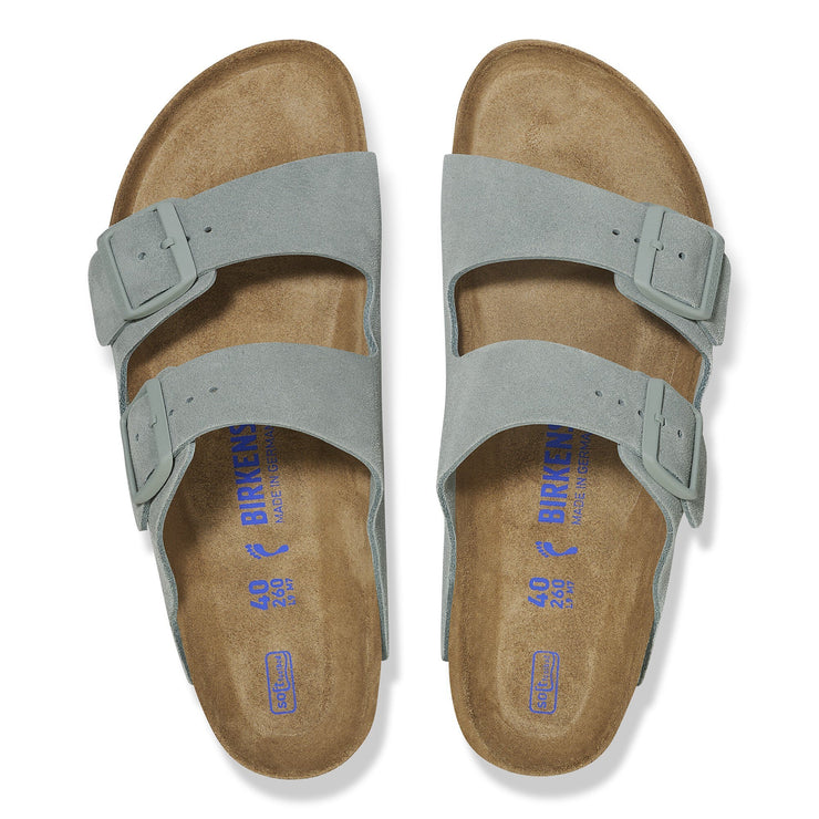 Birkenstock Womens Arizona Soft Footbed BS Suede Leather Pure Sage