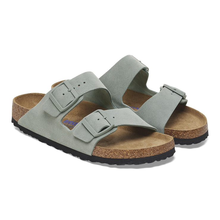 Birkenstock Womens Arizona Soft Footbed BS Suede Leather Pure Sage