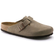 Birkenstock Womens Boston Soft Footbed Suede Leather Taupe