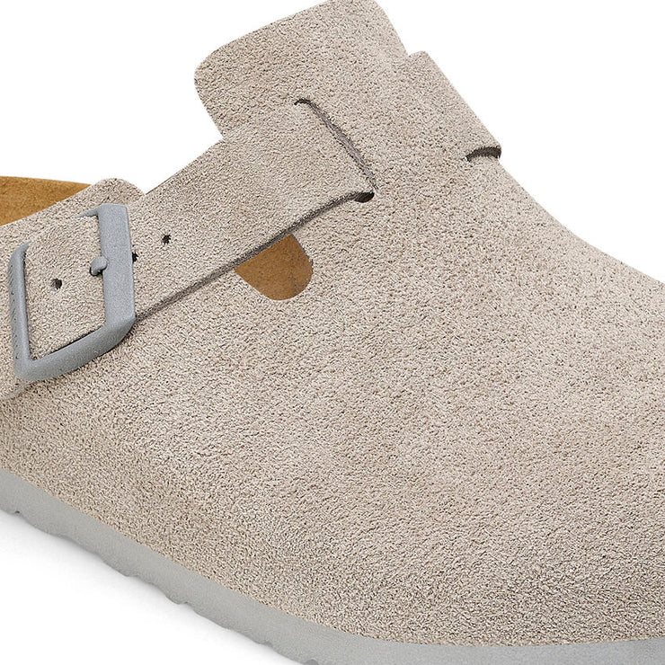 Birkenstock Womens Boston Suede Leather Stone Coin