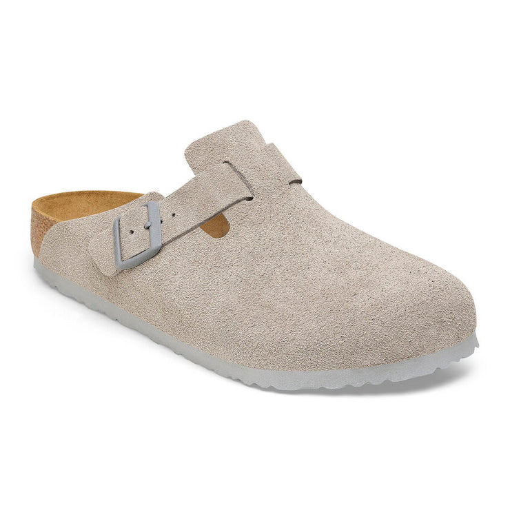 Birkenstock Womens Boston Suede Leather Stone Coin