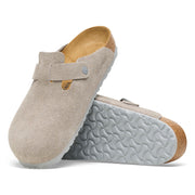 Birkenstock Womens Boston Suede Leather Stone Coin