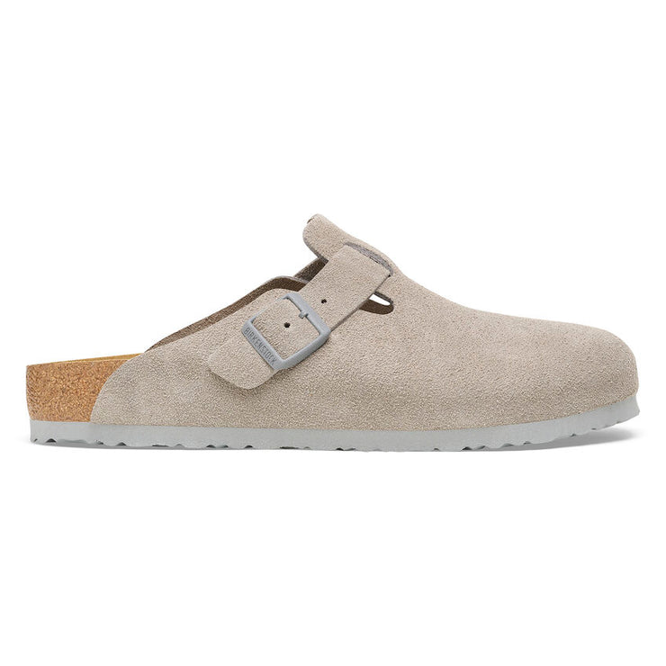 Birkenstock Womens Boston Suede Leather Stone Coin