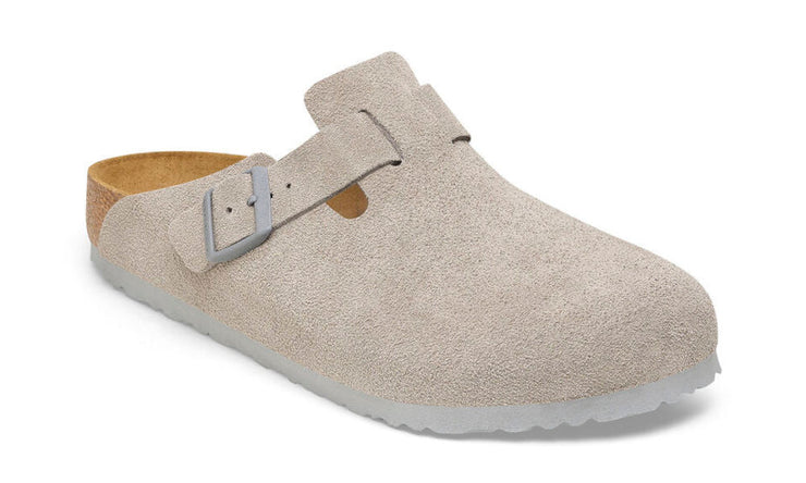 Birkenstock Womens Boston Suede Leather Stone Coin