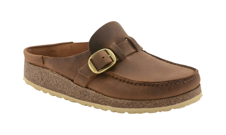 Birkenstock Womens Buckley Oiled Leather Cognac