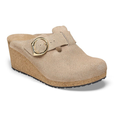 Birkenstock Womens Fanny Ring Buckle Suede Leather Warm Sand