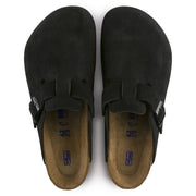 Birkenstock Mens Boston Soft Footbed Suede Leather Black