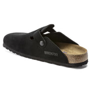 Birkenstock Mens Boston Soft Footbed Suede Leather Black