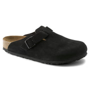 Birkenstock Mens Boston Soft Footbed Suede Leather Black