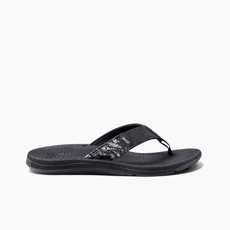 Reef Womens Santa Ana Black White-side