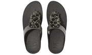 FitFlop Womens Bauble Bead Toe Post Sandals Pewter Black
