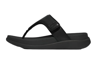 FitFlop Womens F-Mode Go Adjustable Flatform Toe-Post All Black