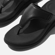 FitFlop Womens F-Mode Go Adjustable Flatform Toe-Post All Black