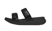 FitFlop Womens F-Mode Go Adjustable Flatform Two-Bar Slide All Black