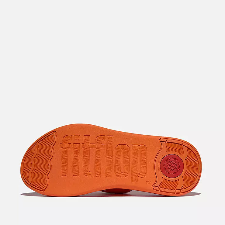 FitFlop Womens F-Mode Go Adjustable Flatform Two-Bar Slide Satsuma