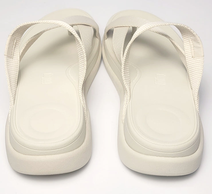 FitFlop Womens F-Mode Go Webbing Flatform Sling Toe Post Pairs Beige