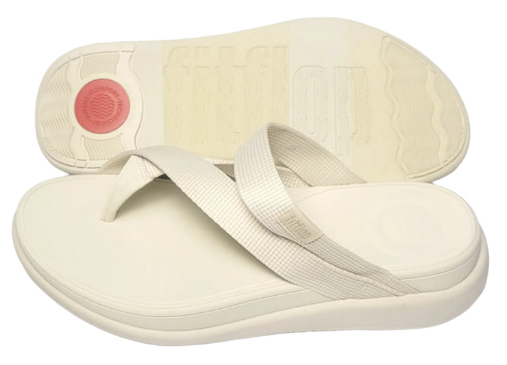 FitFlop Womens F-Mode Go Webbing Flatform Sling Toe Post Pairs Beige