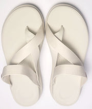 FitFlop Womens F-Mode Go Webbing Flatform Sling Toe Post Pairs Beige 