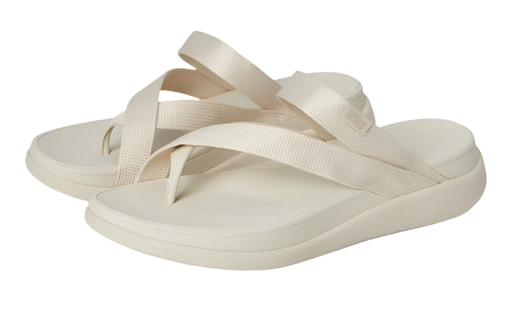 FitFlop Womens F-Mode Go Webbing Flatform Sling Toe Post Pairs Beige 