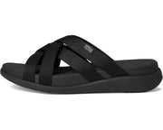FitFlop Womens F-Mode Go Webbing Flatform Strappy Slide All Black 