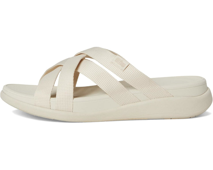 FitFlop Womens F-Mode Go Webbing Flatform Strappy Slide Pairs Beige 
