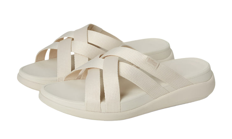 FitFlop Womens F-Mode Go Webbing Flatform Strappy Slide Pairs Beige 