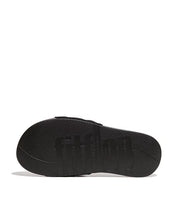 FitFlop Womens Iqushion Adjustable Water Resistant Knit Pool Slides Black