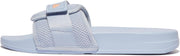 FitFlop Womens Iqushion Adjustable Water Resistant Knit Pool Slides Skywash Blue