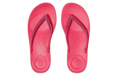FitFlop Womens Iqushion Ombre Sparkle Flip Flops Soft Blush Wild Raspberry 