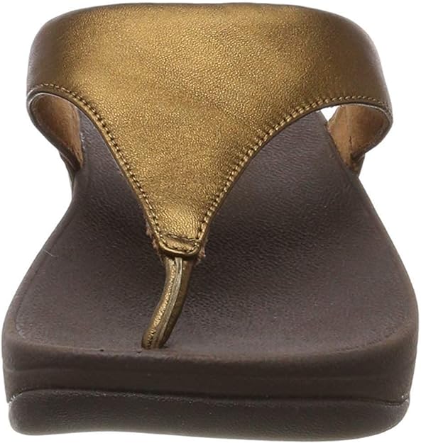 FitFlop Womens LuLu Leather Toe Post Sandal Bronze